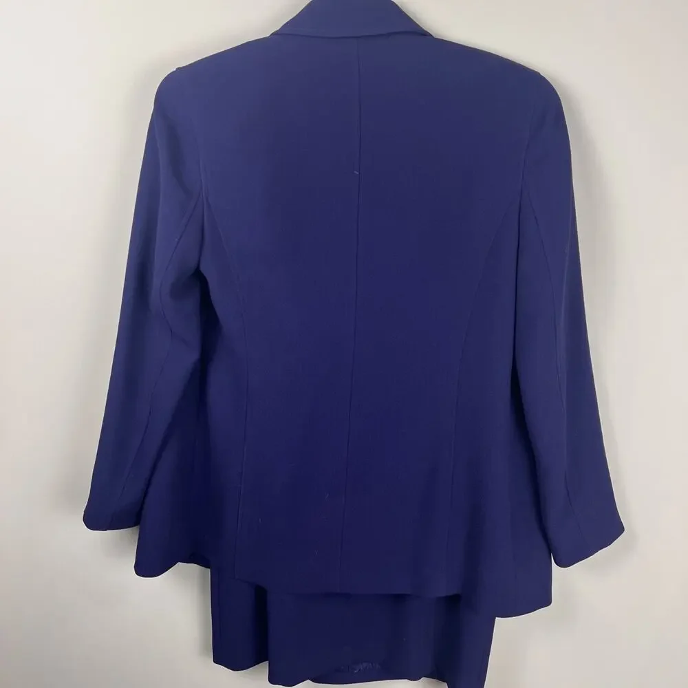 Emanuel Ungaro Purple Sleeveless Dress & Blazer/Jacket Set Suit‎ Size 2 / 36